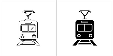 Outline and silhouette of a tram