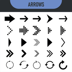 Vector arrows collection. Arrow. Cursor. Arrow vector icon. Modern simple arrows. Collection different Arrows on flat style for web design or interface. Direction symbols - vector illustration