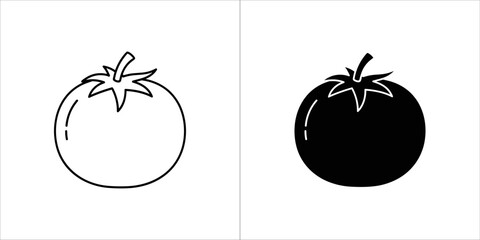 Tomato icon, fruit symbol, vegetable, produce, healthy food