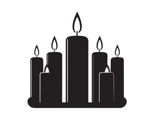 New happy candles white background.