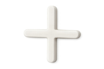 White cross tile spacer for construction and tiling work