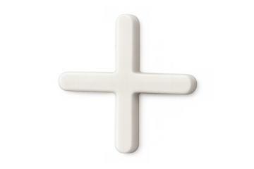 White cross tile spacer for construction and tiling work
