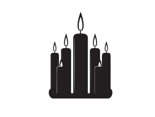 New happy candles white background.