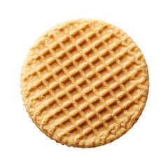 A delicious stroopwafel isolated on transparent background, a traditional dutch treat