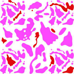 Seamless pattern with vibrant abstract liquid shapes in a modern pop art style. Vector colorful background for fashion and textile design.