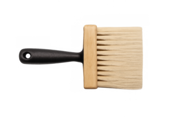 Flat painting brush with black handle for decorating