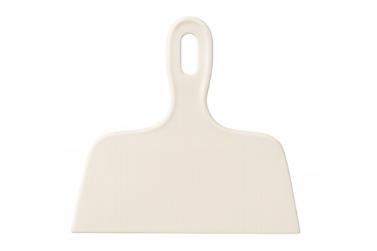 White plastic putty knife scraper isolated on transparent background