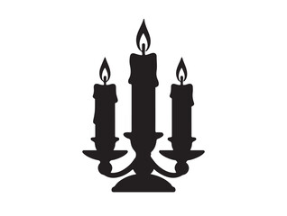 New vector image of candles in silhouette.