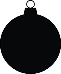 Black silhouette of a round christmas tree ornament