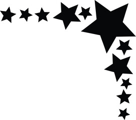 Black star border design element on white background