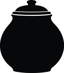 Silhouette of a classic ceramic jar with lid