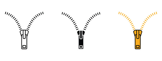 Zipper tool line icon vector. fashion design, sewing project symbol. vector illustration.