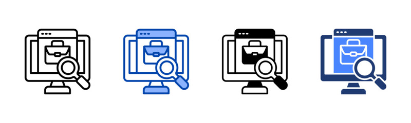 Job Search icon set multiple style collection