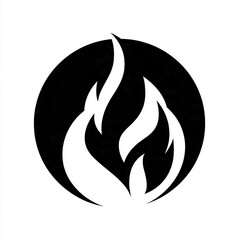 Obraz premium Bold black and white fire symbol radiating power and energy