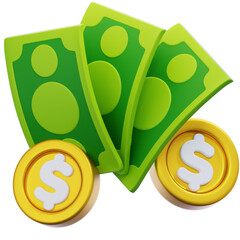 3d rendering money