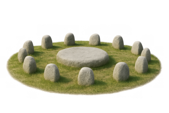Prehistoric stone circle with large altar rock