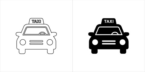 Taxi car icon on