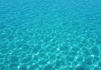 Fototapeta premium A vibrant, clear blue texture of seawater ripples under bright sunlight, symbolizing purity, ocean travel, and natural beauty ,sunlight ,clean ,ripple