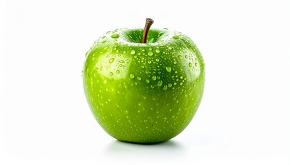 A perfectly ripe green apple, set against a clean white backdrop, Generated with AI.