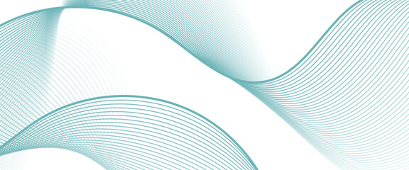 Abstract blue wave vector banner template, abstract wavy line background.