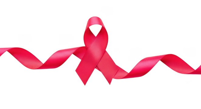 Pink ribbon isolated on transparent background