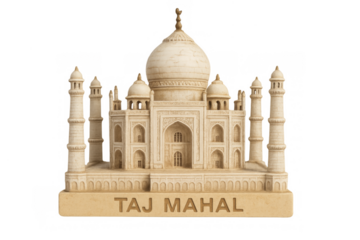 Taj mahal souvenir miniature model on transparent background