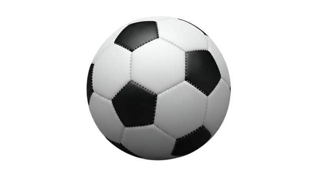 Black and White Soccer Ball on Transparent Background - Powered by Adobe