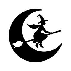 witch flying on a broom
