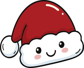 red santa hats christmas santa, New Year stock vector.
