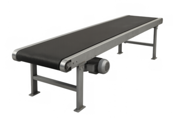 Conveyor belt system in industrial factory with motor