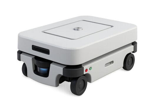 Autonomous mobile robot transporting goods in smart warehouse - Powered by Adobe