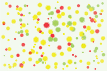 Colorful Circular Pattern with Yellow Red and Green Bubbles Background