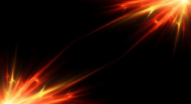 Fiery abstract explosion of light and energy against a dark background