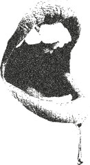 Black and white vector illustration of a pencil sketch with grunge ink splash texture