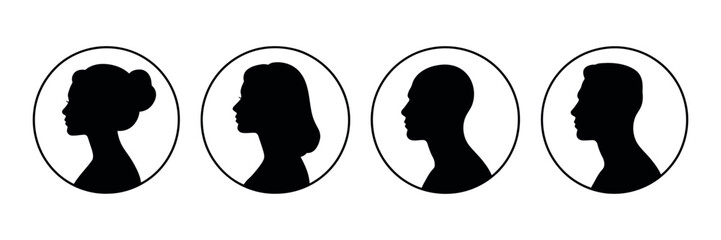 Silhouettes of diverse individuals in profile, representing a spectrum of human diversity and identity