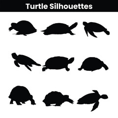 Sea Turtle Silhouette Set