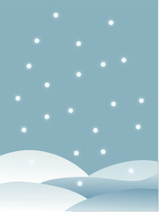 Snowflakes Falling on Hills Background