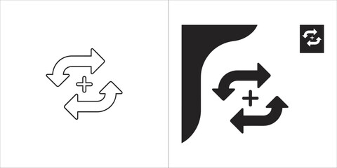 Refresh icon with plus sign