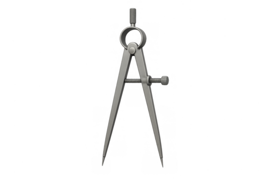 Geometry divider compass measuring tool on transparent background