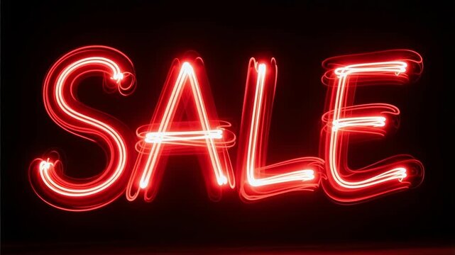 Illuminating the Bargain: A vibrant, neon sign boldly declares SALE, illuminating the promise of savings and attracting attention with its radiant glow.