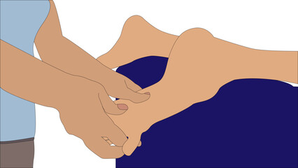 Professional offers barefoot massage - Foot reflexology