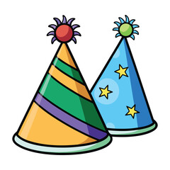 Party hats icons set flat vector. Birthday cap. vector