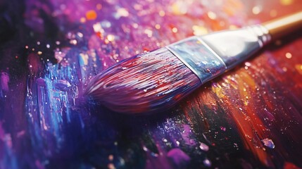 Vibrant Abstract Oil Paint Brush Background