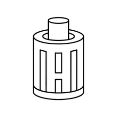 Black outline of a cylindrical object silhouette