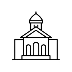 Illustration of a government building icon silhouette