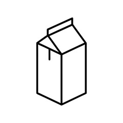 Simple line drawing of a milk carton silhouette