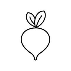 Simple outline drawing of a turnip root silhouette