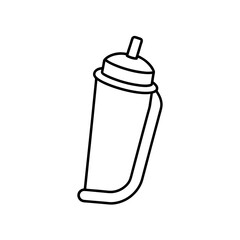 Outline drawing of a sippy cup design silhouette