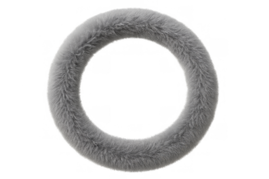 Grey furry ring form with transparent background