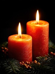 two burning candle in advent wreath no logos no brands ar 34